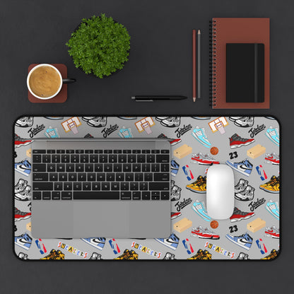 Sneaker Themed Desk Mat w/Grey Background