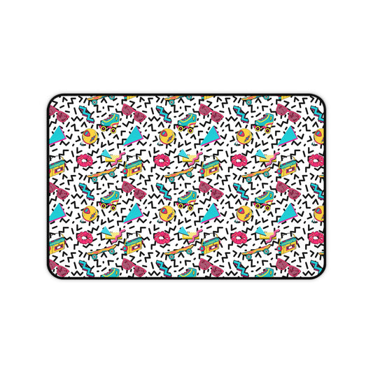 Colorful 80's Retro Desk Mat