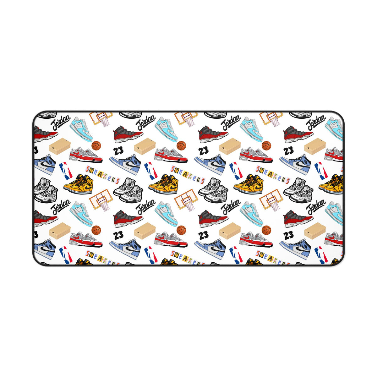 Sneaker Themed Desk Mat w/White Background