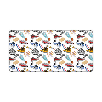Sneaker Themed Desk Mat w/White Background