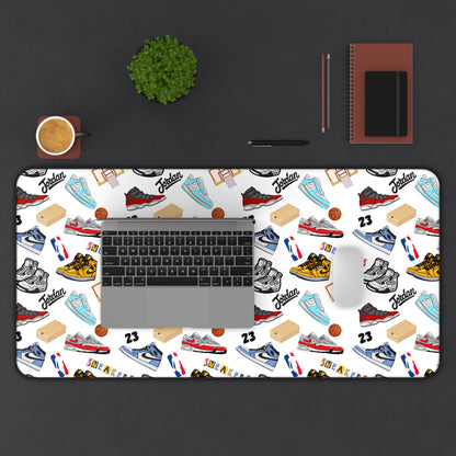 Sneaker Themed Desk Mat w/White Background