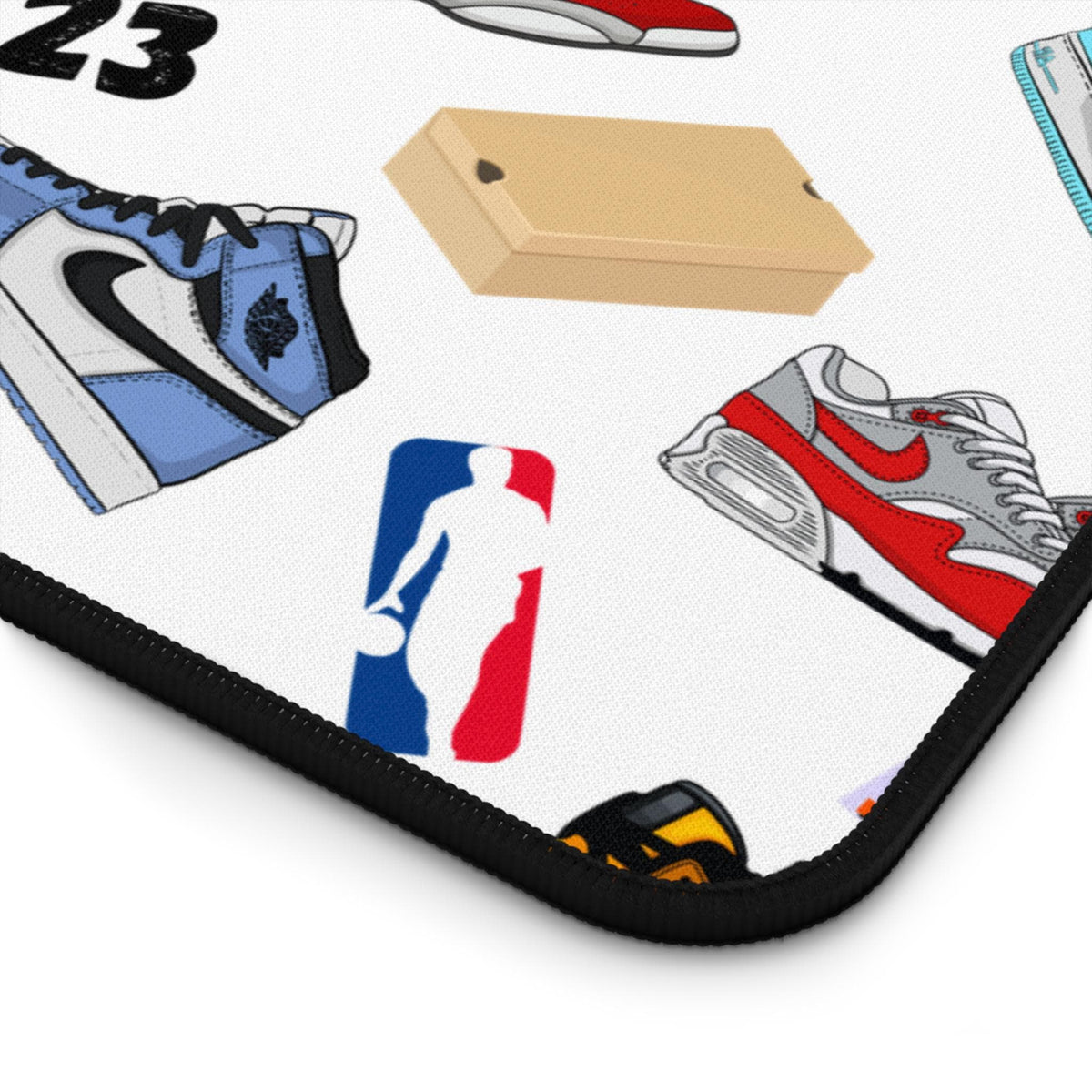 Sneaker Themed Desk Mat w/White Background