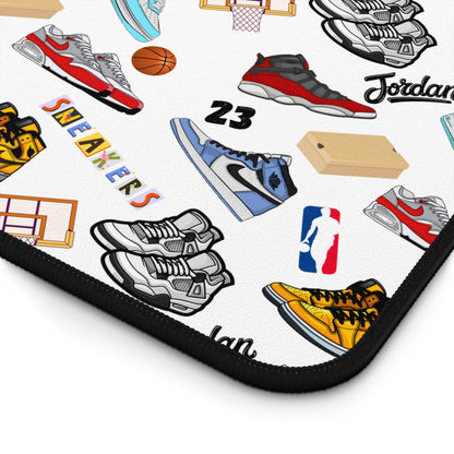 Sneaker Themed Desk Mat w/White Background