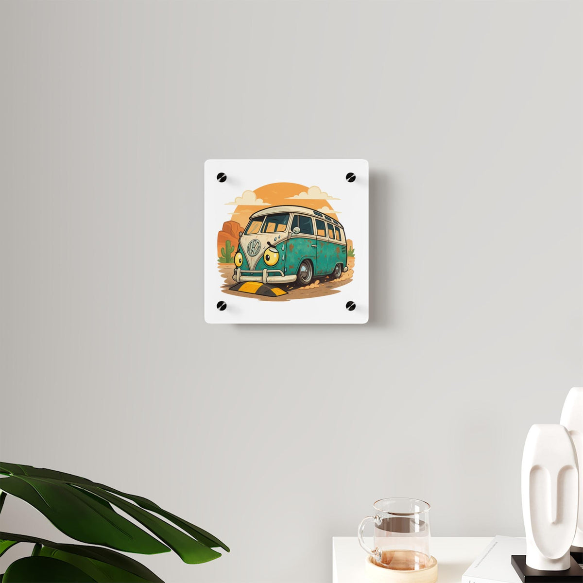 Lowered Volkswagen Bus Sweating It Acrylic Wall Art
