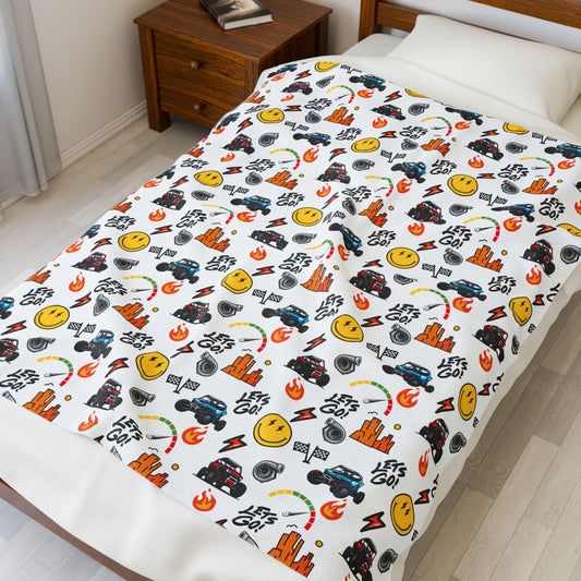 Side-By-Side Inspired Print - Velveteen Plush Blanket