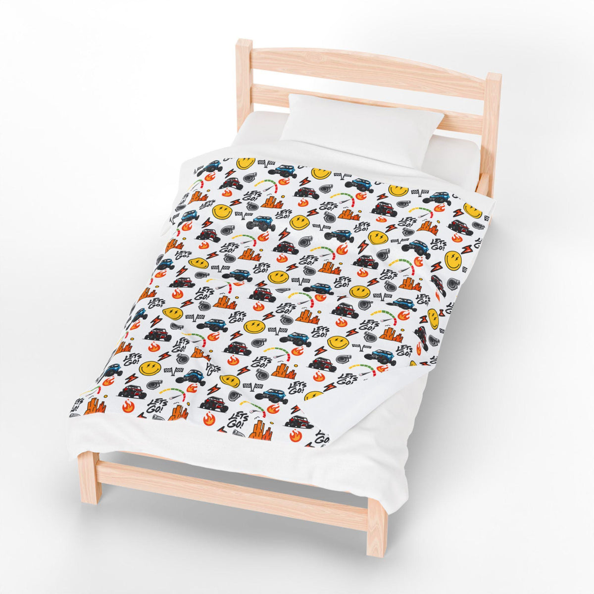 Side-By-Side Inspired Print - Velveteen Plush Blanket