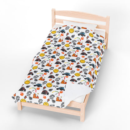 Side-By-Side Inspired Print - Velveteen Plush Blanket
