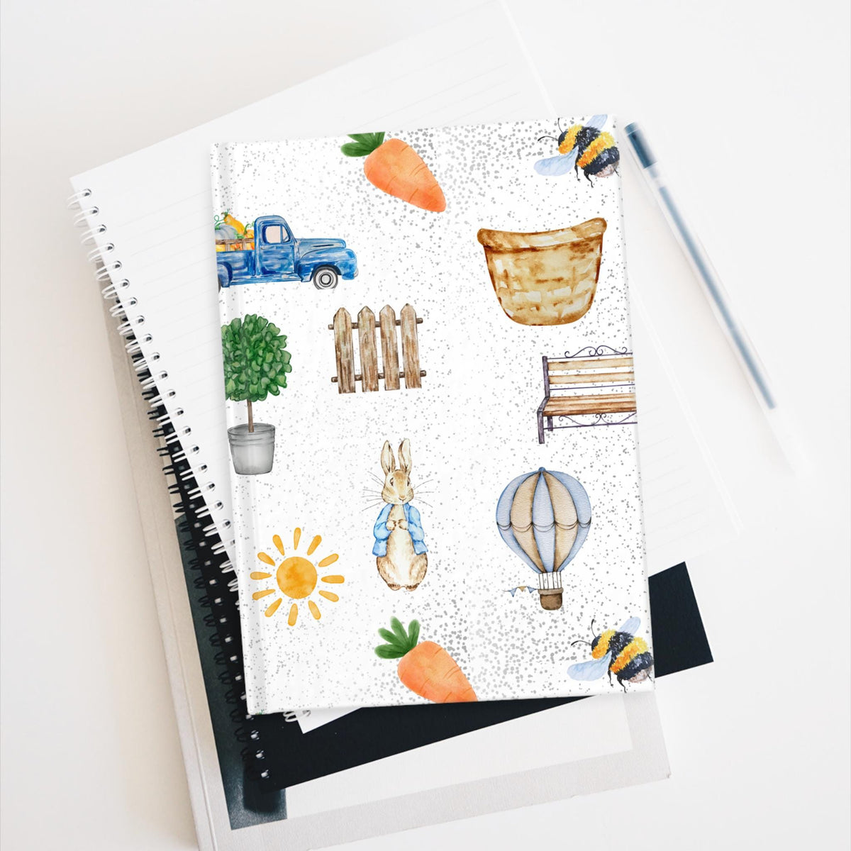 Whimsical Watercolor Outdoor Peter Rabbit Seamless Image