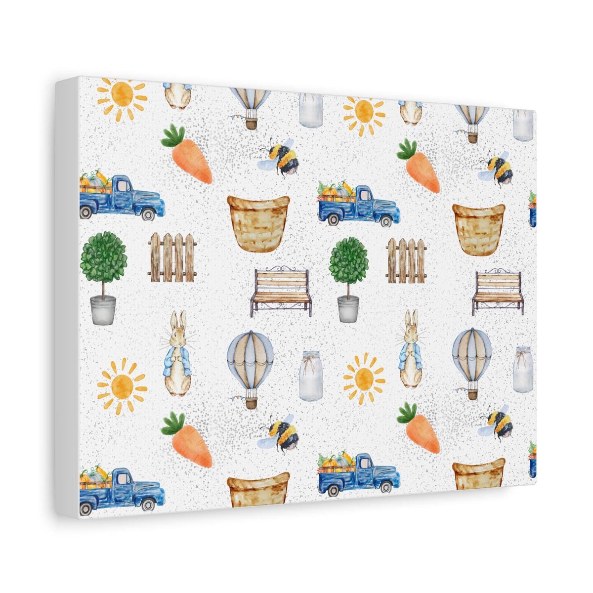 Whimsical Watercolor Outdoor Peter Rabbit Seamless Image