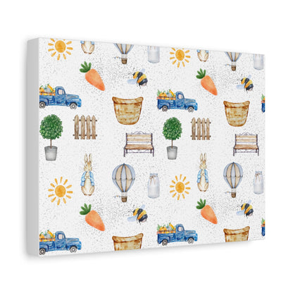 Whimsical Watercolor Outdoor Peter Rabbit Seamless Image