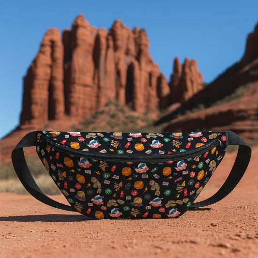 Cars Themed Large Fanny Pack - Perfect for the parks (Black Background)