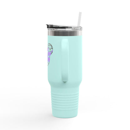 Disney Inspired 'Main Character Energy' - 40oz Travel Mug (black/purple/teal colorway)