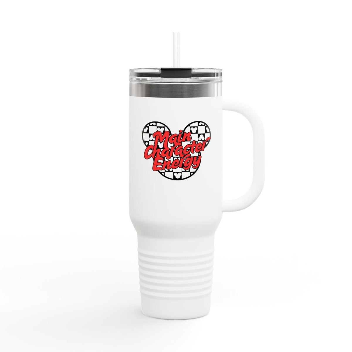 Disney Inspired 'Main Character Energy' - 40oz Travel Mug (black/red colorway)