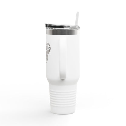 Disney Themed 'Main Character Energy' - 40oz Travel Mug (black/grey colorway)