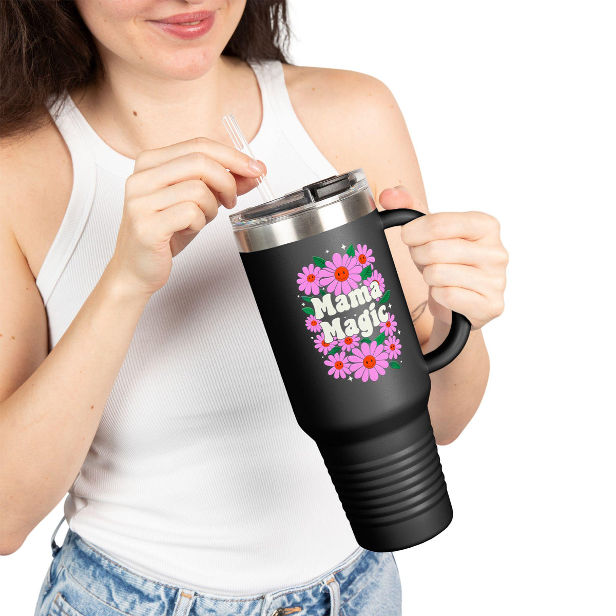 Mama Magic Floral Design - 40oz Travel Mug
