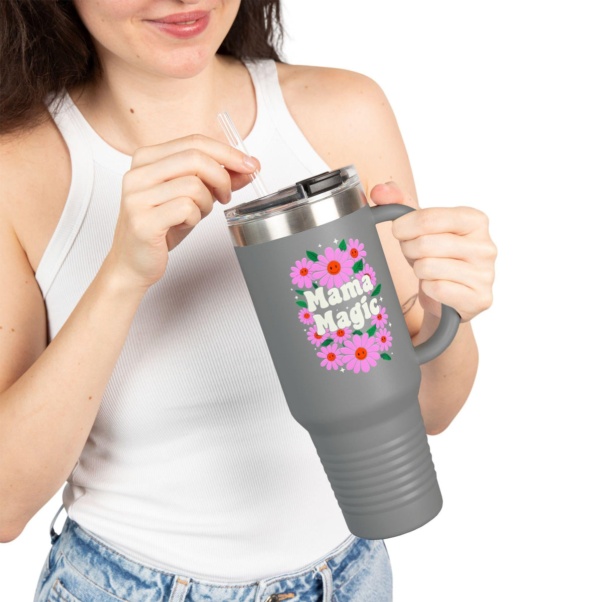 Mama Magic Floral Design - 40oz Travel Mug