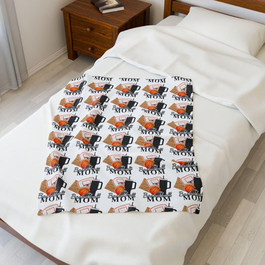 Basketball Mom Inspired Velveteen Blanket