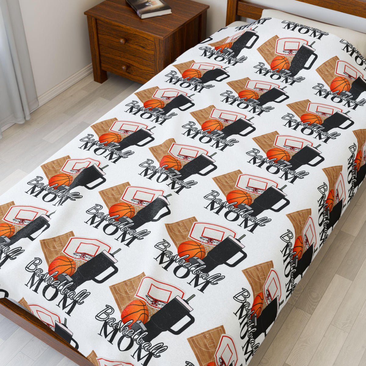 Basketball Mom Inspired Velveteen Blanket
