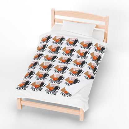 Basketball Mom Inspired Velveteen Blanket