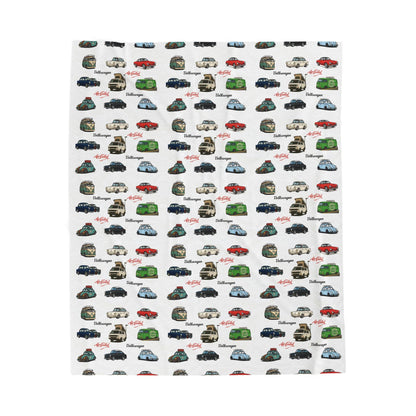 Vintage Volkswagen Velveteen Plush Blanket, Warm Throw Blanket for Car Lovers, Soft Blanket Gift for Road Trip Enthusiasts, [...]