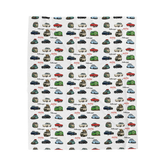 Vintage Volkswagen Velveteen Plush Blanket, Warm Throw Blanket for Car Lovers, Soft Blanket Gift for Road Trip Enthusiasts, [...]