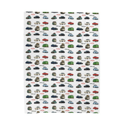 Vintage Volkswagen Velveteen Plush Blanket, Warm Throw Blanket for Car Lovers, Soft Blanket Gift for Road Trip Enthusiasts, [...]