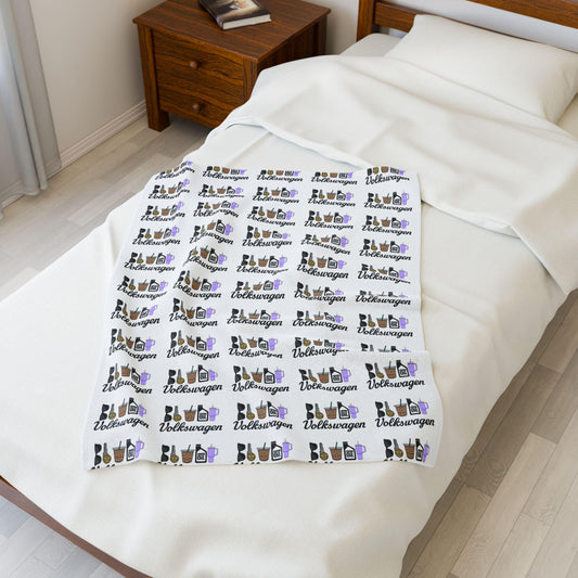 Volkswagen Girl Themed Cozy Velveteen Plush Blanket