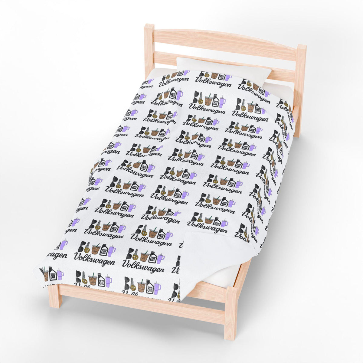 Volkswagen Girl Themed Cozy Velveteen Plush Blanket
