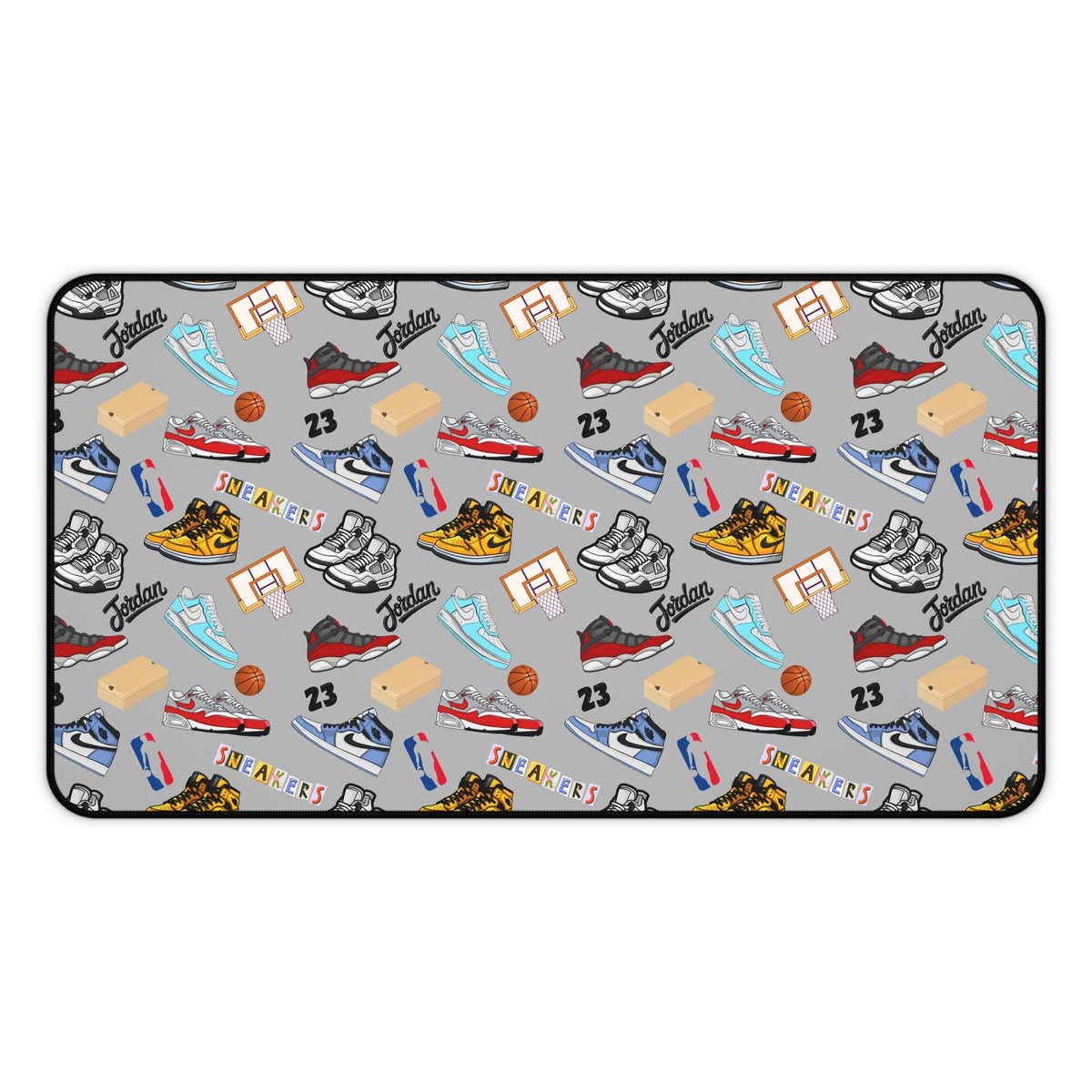 Sneaker Themed Desk Mat w/Grey Background