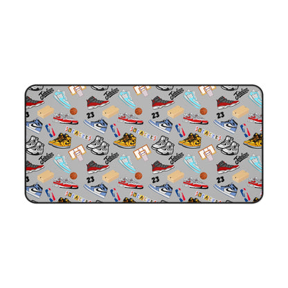 Sneaker Themed Desk Mat w/Grey Background