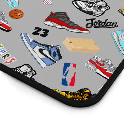 Sneaker Themed Desk Mat w/Grey Background