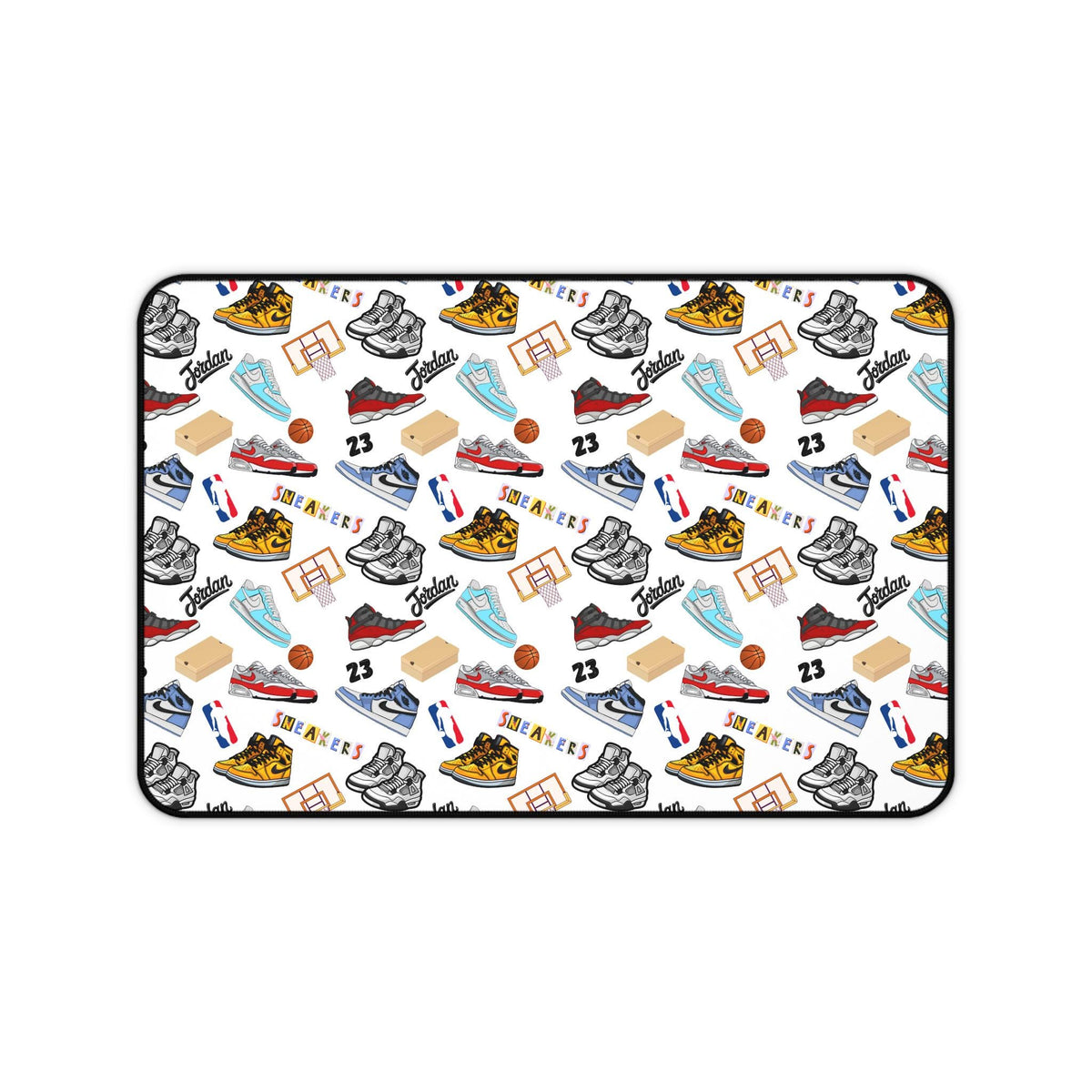 Sneaker Themed Desk Mat w/White Background
