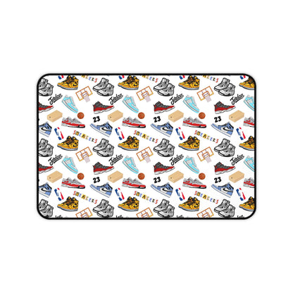 Sneaker Themed Desk Mat w/White Background