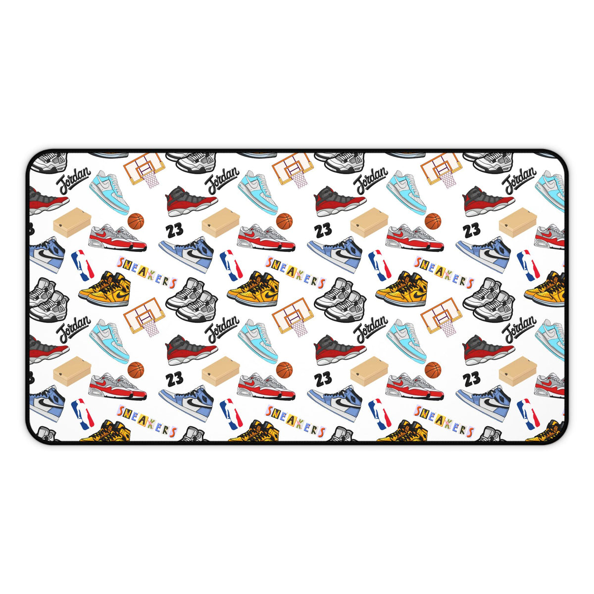 Sneaker Themed Desk Mat w/White Background