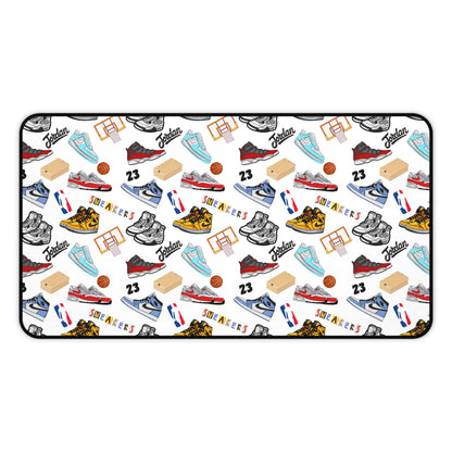 Sneaker Themed Desk Mat w/White Background