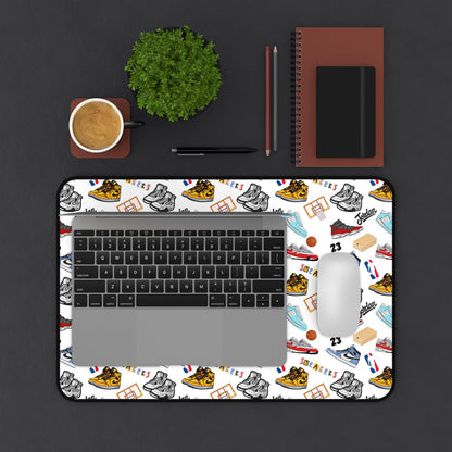 Sneaker Themed Desk Mat w/White Background