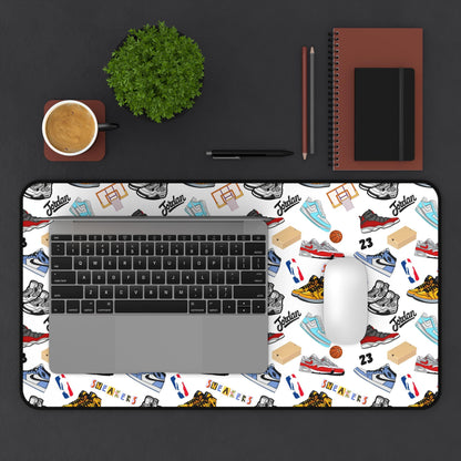 Sneaker Themed Desk Mat w/White Background