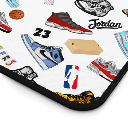 Sneaker Themed Desk Mat w/White Background