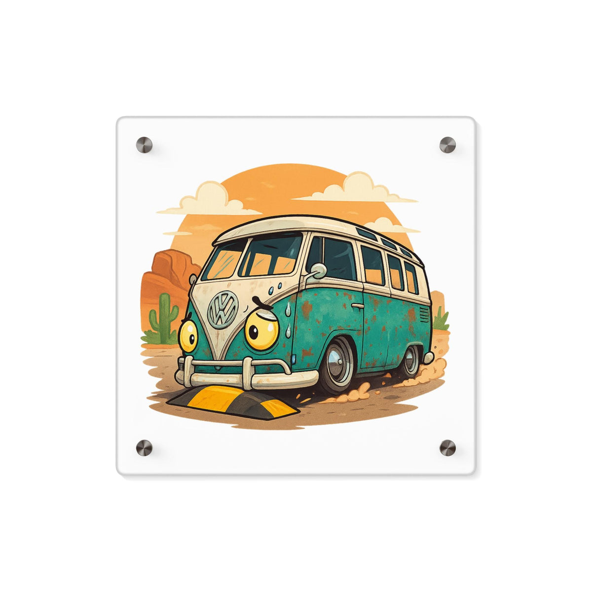 Lowered Volkswagen Bus Sweating It Acrylic Wall Art