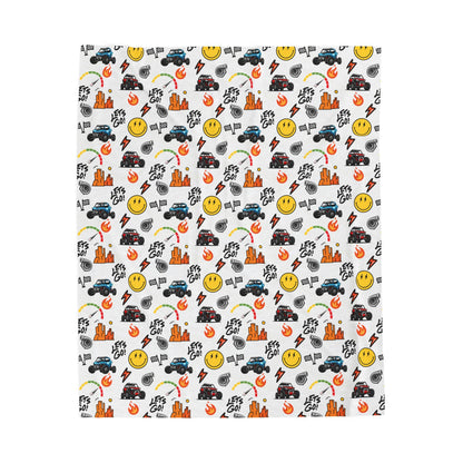 Side-By-Side Inspired Print - Velveteen Plush Blanket