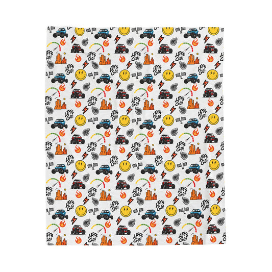 Side-By-Side Inspired Print - Velveteen Plush Blanket