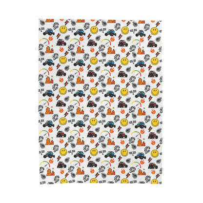Side-By-Side Inspired Print - Velveteen Plush Blanket
