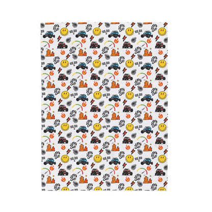 Side-By-Side Inspired Print - Velveteen Plush Blanket