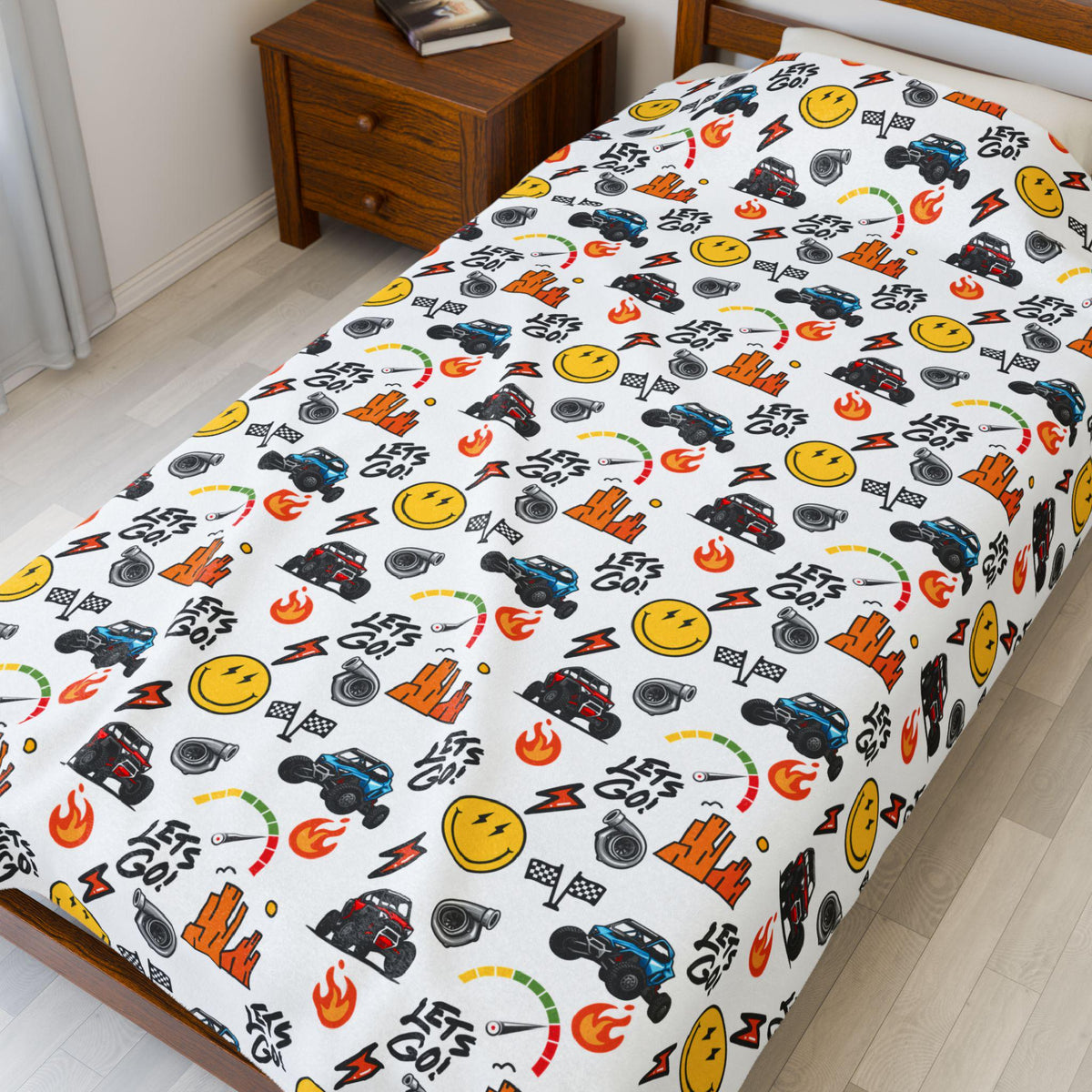 Side-By-Side Inspired Print - Velveteen Plush Blanket