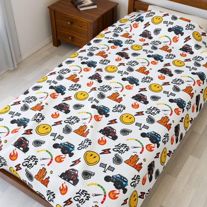 Side-By-Side Inspired Print - Velveteen Plush Blanket