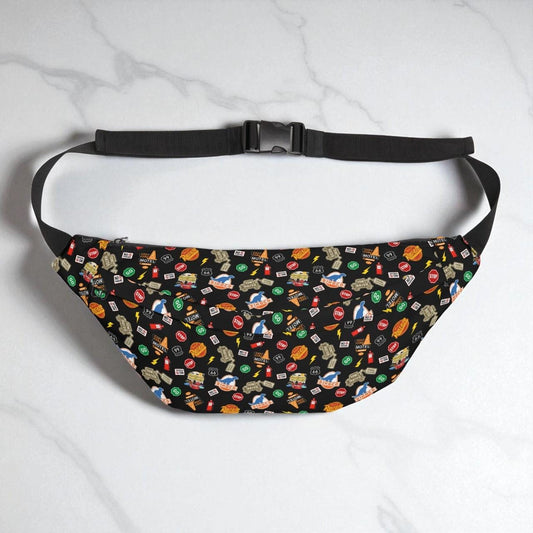 Cars Themed Large Fanny Pack - Perfect for the parks (Black Background)