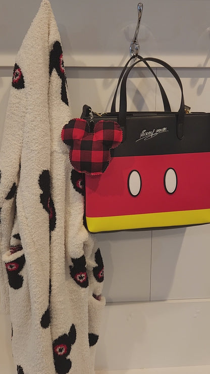 Buffalo Plaid Mouse Bag Charm – Cozy Winter Purse Accessory